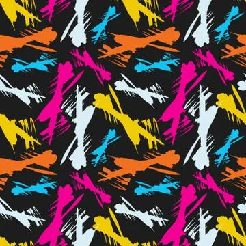 Bright abstract background graffiti seamless pattern Stock Illustration