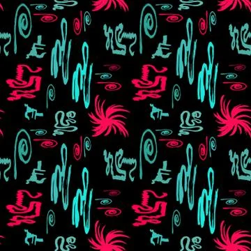 Bright abstract background graffiti seamless pattern Stock Illustration