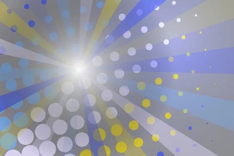 Bright abstract background with light rays and colorful dots Фото