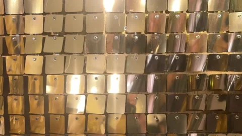 Bright abstract background made of golden sequins swaying in the wind Stock Footage 190052745