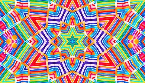 Bright abstract background with multicolor kaleidoscopic pattern Stock Illustration