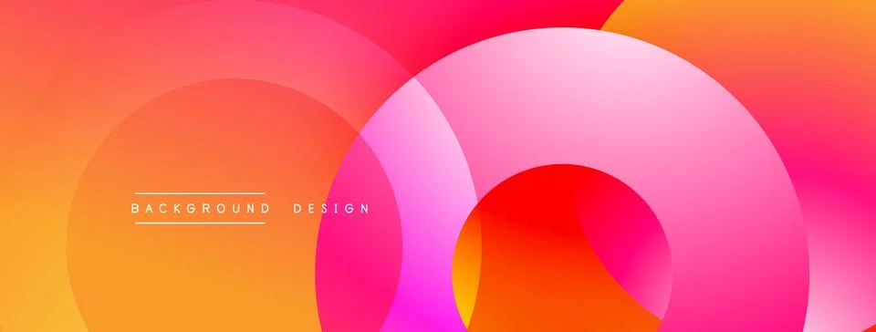 Bright abstract background. Overlapping circles create dynamic composition. Illustrazione stock