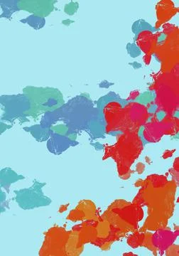 Bright abstract background, paint splashes, colorful background, template for Illustrazione stock