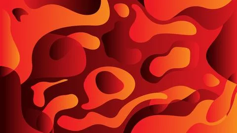 Bright Abstract Background with Red and Orange Organic Shapes and Patterns Stock Illustration