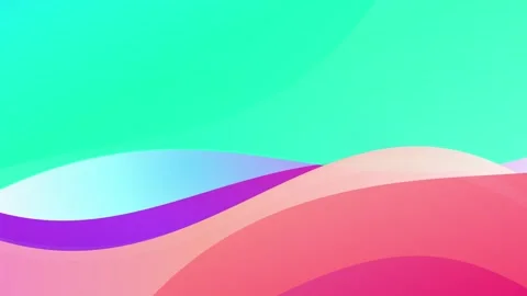 Bright abstract background with smooth, rolling waves of turquoise, purple,.. 動画素材 335826398