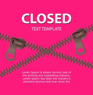 Bright abstract background. Text Closed banner on pink backdrop. Stock Illustration