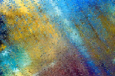 Bright abstract background with wave patterns blue yellow and purple colors Foto stock