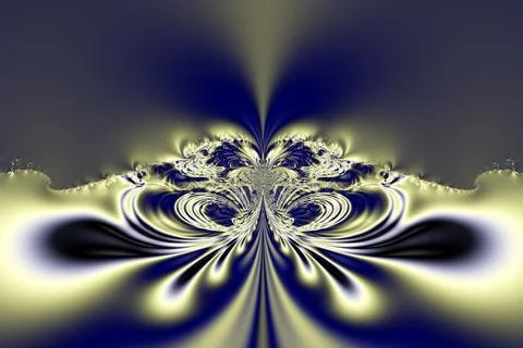 Bright abstract blue-yellow pattern from lines of weaves and flowers 스톡 일러스트