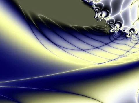 Bright abstract blue-yellow pattern from lines of weaves and flowers Illustrazione stock