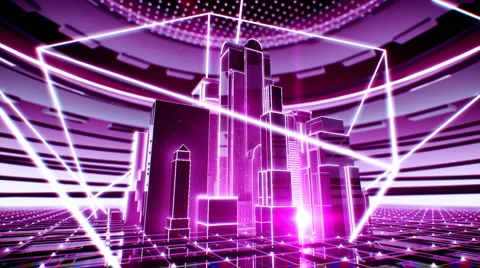 Bright abstract city Stock Footage 882312
