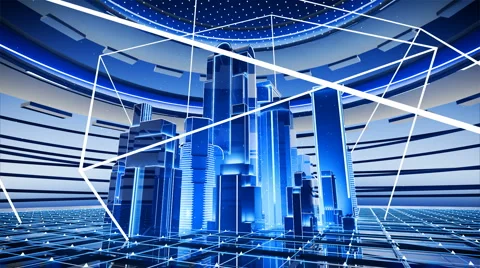 Bright abstract city Stock Footage 920548