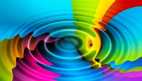 Bright abstract colorful background, circles from a drop on multicolor water Stock Illustration