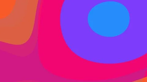 Bright abstract composition featuring large curved shapes in orange, pink, ma Illustration