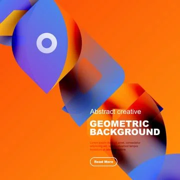 Bright abstract composition. Geometric shapes overlap, creating vibrant color Illustrazione stock