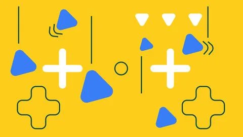 Bright Abstract Composition with Triangles Plus Stock Illustration