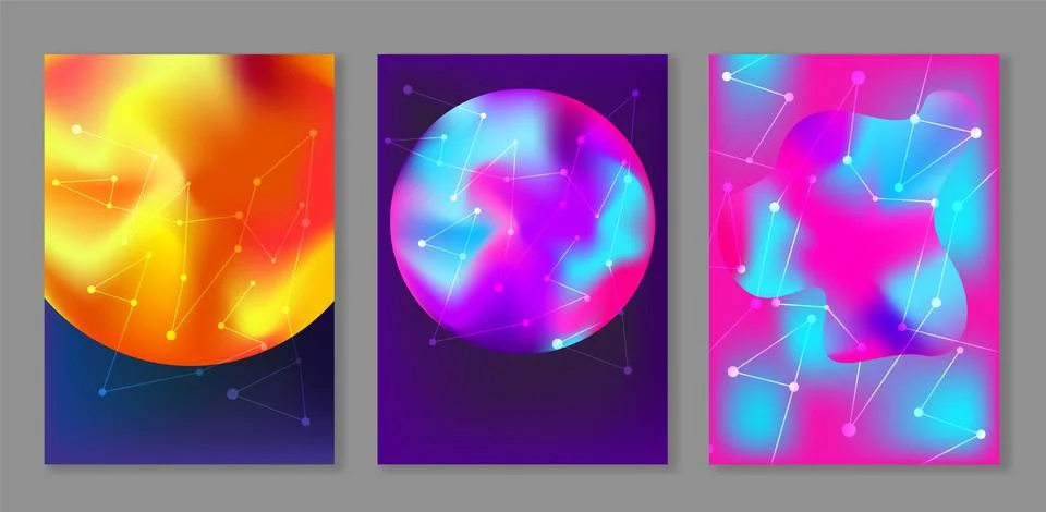 Bright abstract cosmic backgrounds with planets Stock Illustration