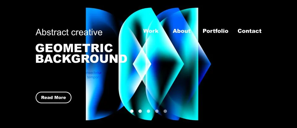 Bright abstract design features overlapping shapes, vibrant colors, text Illustrazione stock