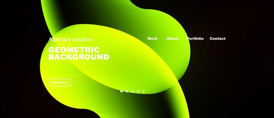 Bright abstract design. Fluid shapes, vibrant colors, website mockup with イラスト素材