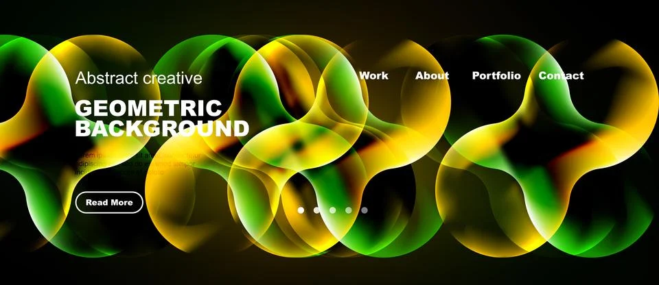 Bright abstract geometric background features overlapping circles. Text inc.. Stock Illustration