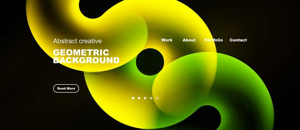 Bright abstract geometric background. Fluid shapes, vibrant colors, website 스톡 일러스트