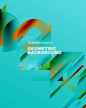 Bright abstract geometric background. Overlapping shapes create dynamic visual Stock Illustration