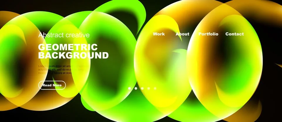 Bright abstract geometric background. Overlapping colorful circles create Stock Illustration