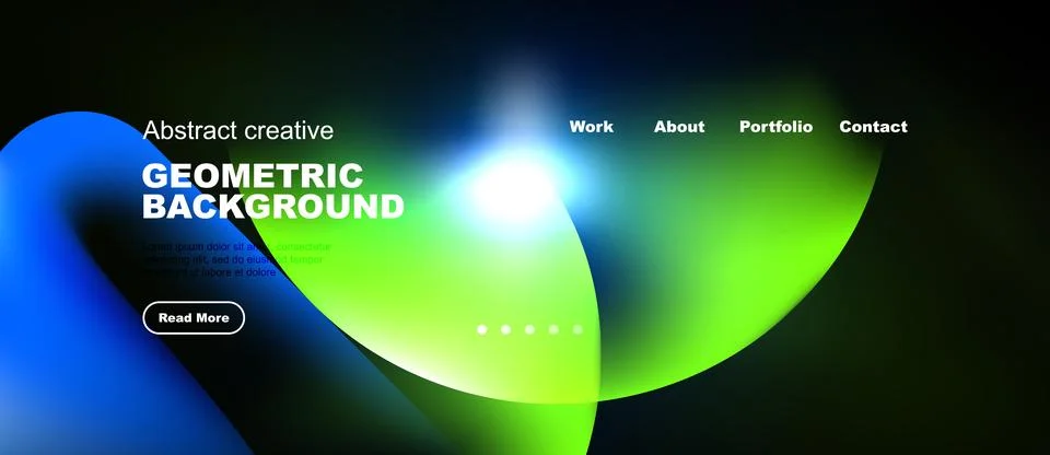 Bright abstract geometric background. Website header design features vibrant Stock Illustration