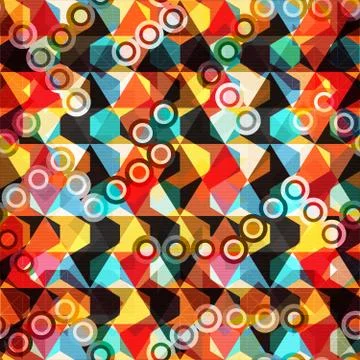 Bright abstract geometric seamless pattern in graffiti style. Quality vector  Stock Illustration