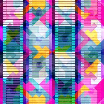 Bright abstract geometric seamless pattern in graffiti style. Quality vector  Illustrazione stock