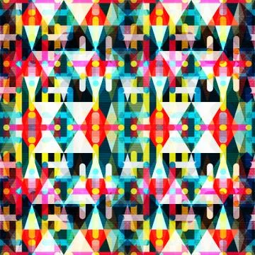 Bright abstract geometric seamless pattern in graffiti style. Quality vector  Stock Illustration
