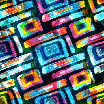 Bright abstract geometric seamless pattern in graffiti style. Quality vector  Illustrazione stock