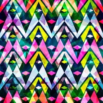 Bright abstract geometric seamless pattern in graffiti style. Quality vector  Stock-Illustration