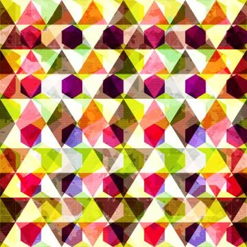 Bright abstract geometric seamless pattern in graffiti style. Quality vector  Stock Illustration