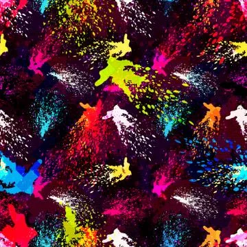 Bright abstract geometric seamless pattern in graffiti style. Quality vector  Stock-Illustration