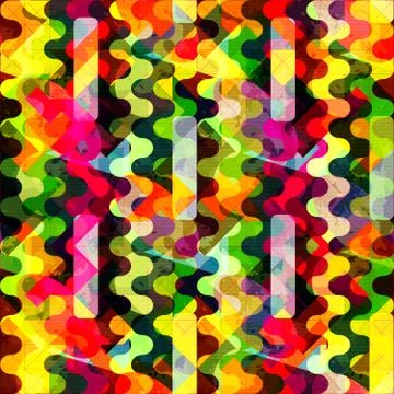 Bright abstract geometric seamless pattern in graffiti style. Quality vector  Stock Illustration