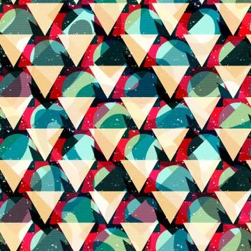 Bright abstract geometric seamless pattern in graffiti style. Quality vector  Stock Illustration