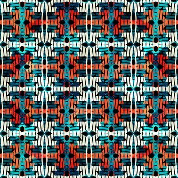 Bright abstract geometric seamless pattern in graffiti style. Quality vector  Stock Illustration
