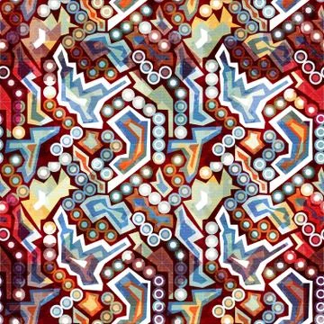 Bright abstract geometric seamless pattern in graffiti style. Quality vector  Stock-Illustration