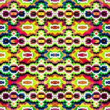 Bright abstract geometric seamless pattern in graffiti style. Quality vector  Stock Illustration