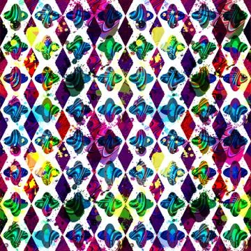 Bright abstract geometric seamless pattern in graffiti style. Quality vector  스톡 일러스트