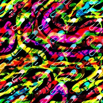 Bright abstract geometric seamless pattern in graffiti style. Quality vector  Illustrazione stock