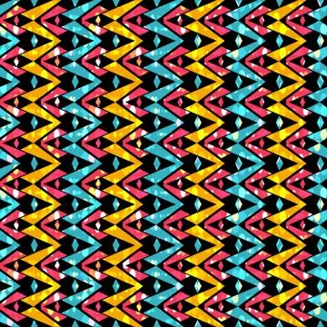 Bright abstract geometric seamless pattern in graffiti style. Quality vector  Illustrazione stock