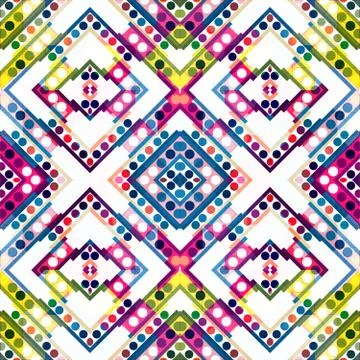 Bright abstract geometric seamless pattern in graffiti style. Quality vector  Stock-Illustration