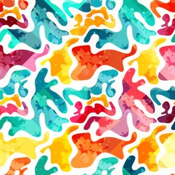 Bright abstract geometric seamless pattern in graffiti style. Quality vector  Stock Illustration