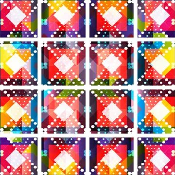 Bright abstract geometric seamless pattern in graffiti style. Quality vector  Stock Illustration