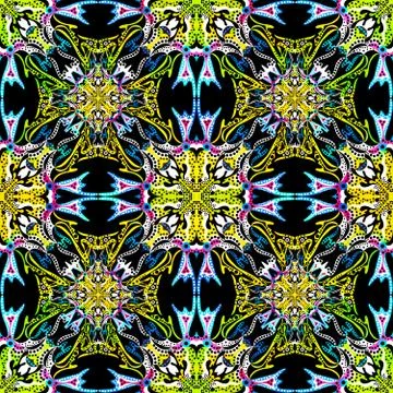 Bright abstract geometric seamless pattern in graffiti style. Quality vector  Stock Illustration