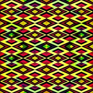 Bright abstract geometric seamless pattern in graffiti style. Quality vector  Stock Illustration