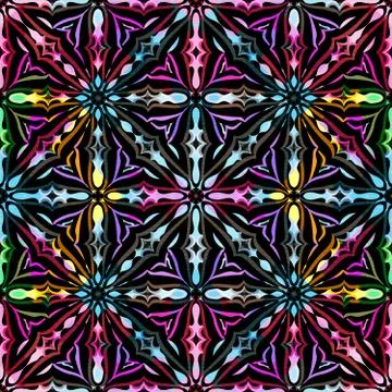 Bright abstract geometric seamless pattern in graffiti style. Quality vector  Stock-Illustration