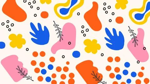 Bright Abstract Leaf and Shape Illustration Stock Illustration