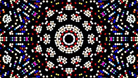 Bright abstract light that arranges full colors,mandala, black backgrounds Video stock 163225025